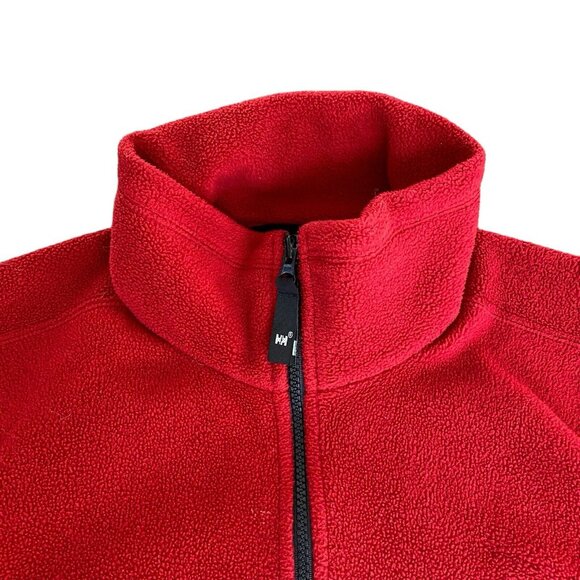 Helly Hansen Fleece Vest Mens Medium Mock Neck Embroidered Logo Red - Picture 3 of 6